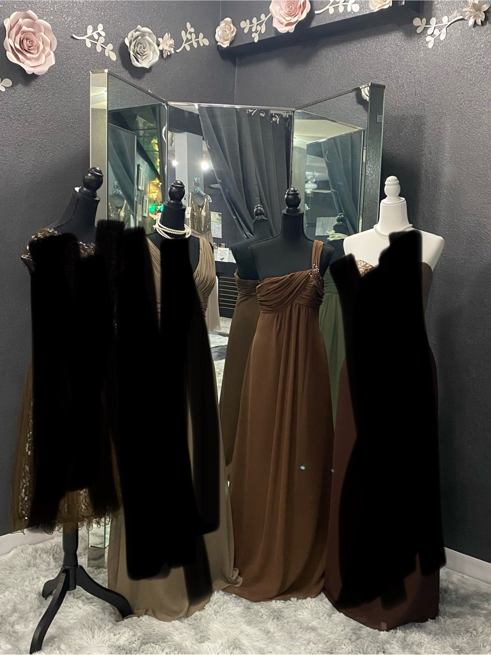 Alfred Angelo Chocolate One-Shoulder Maxi Dress